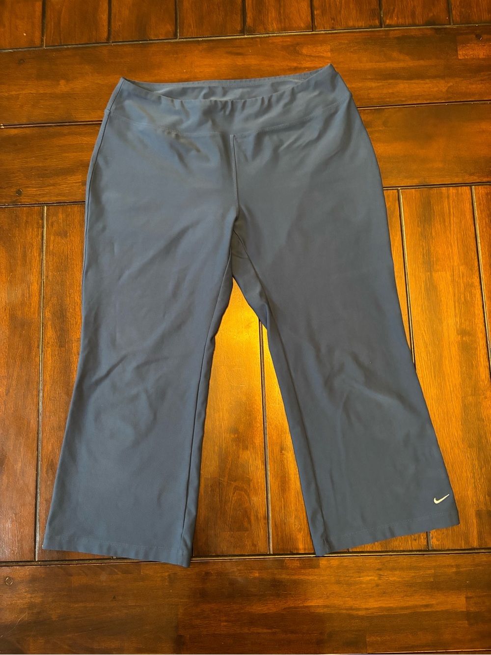 Nike Women's Blue Cropped Wide-Leg Yoga Workout Gym Pants Athleisure XL